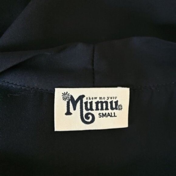 Show Me Your Mumu Taylor Tie Front Tunic Blouse Black Small - Picture 4 of 5